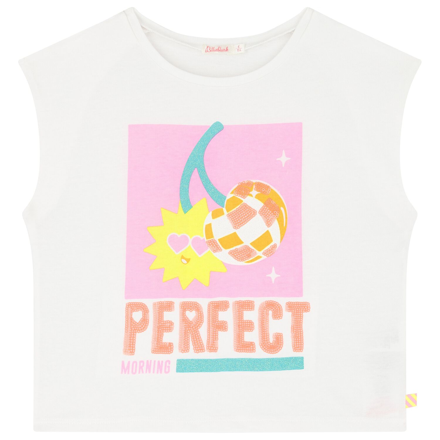 Girls White Embellished T-Shirt, 1, hi-res image number null