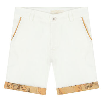 Boys Ivory Geo Map Shorts