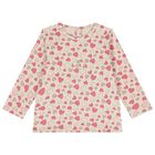 Younger Girls Beige Hearts Long Sleeve Top, 1, hi-res