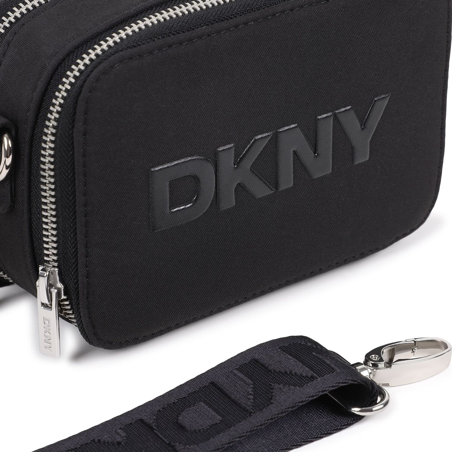 Girls Black Logo Handbag, 1, hi-res