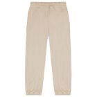 Boys Beige Patch Joggers, 1, hi-res