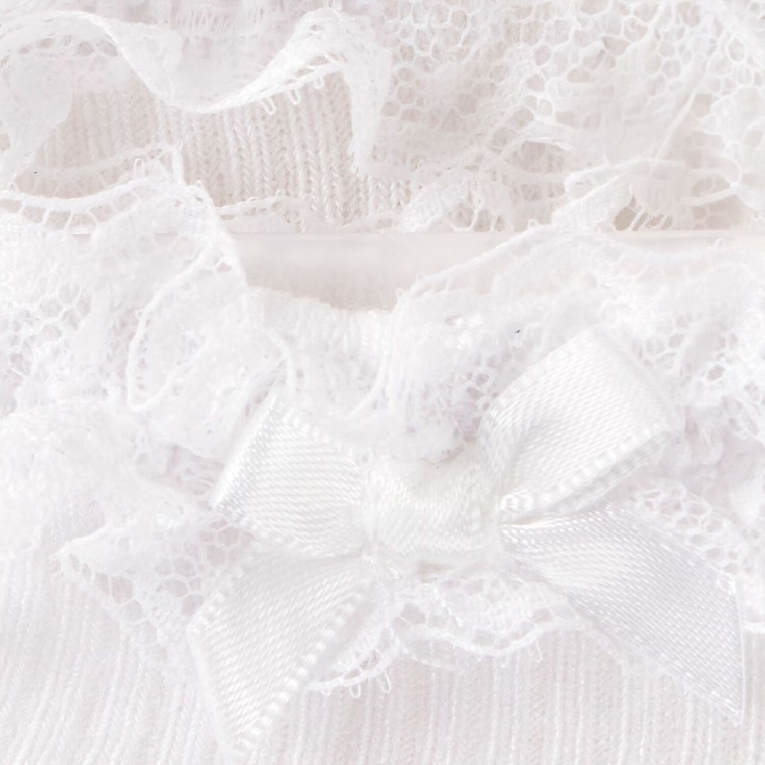 Baby Girls White Lace Socks , 4, hi-res