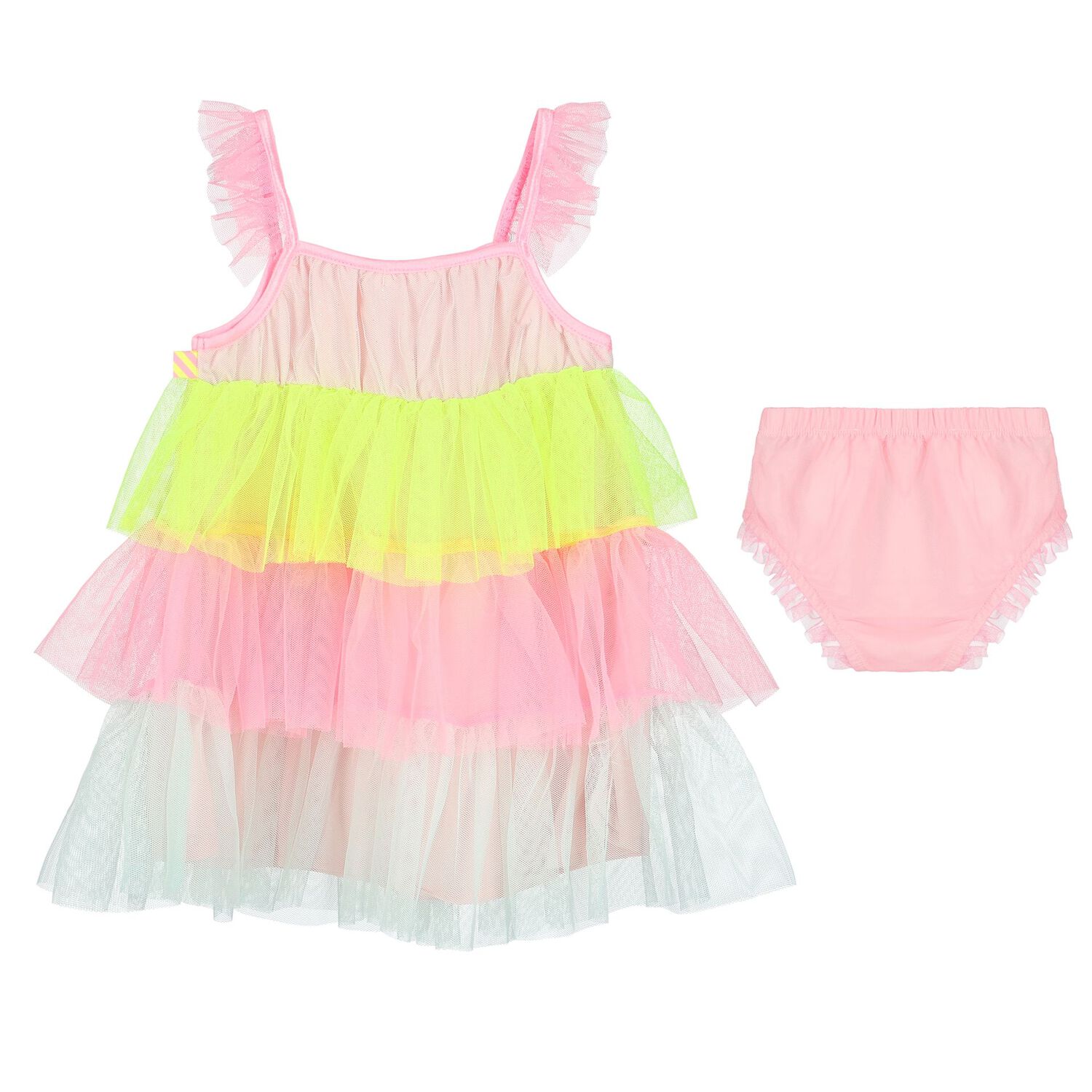 Younger Girls Multi-Coloured Ruffled Dress Set, 1, hi-res
