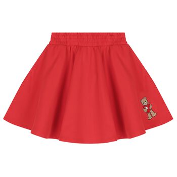 Girls Red Teddy Bear Skirt