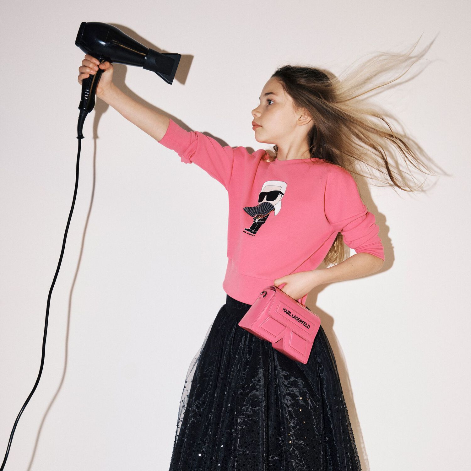 Girls Pink Ikonik Sweatshirt, 1, hi-res