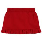 Younger Girls White & Red Skirt Set, 1, hi-res