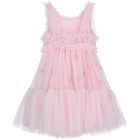 Girls Pink Tulle Floral Dress, 1, hi-res