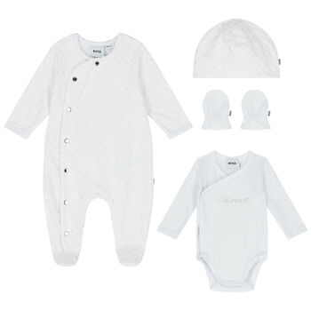 White Logo Babygrow Gift Set