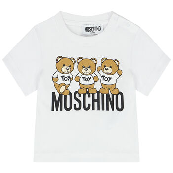 White Teddy Bear Logo T-Shirt