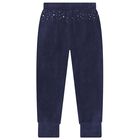 Girls Navy Blue Embellished Tracksuit, 1, hi-res