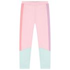 طقم ليجينز مزين بالزهور باللون الوردى والاخضر , 1, hi-res