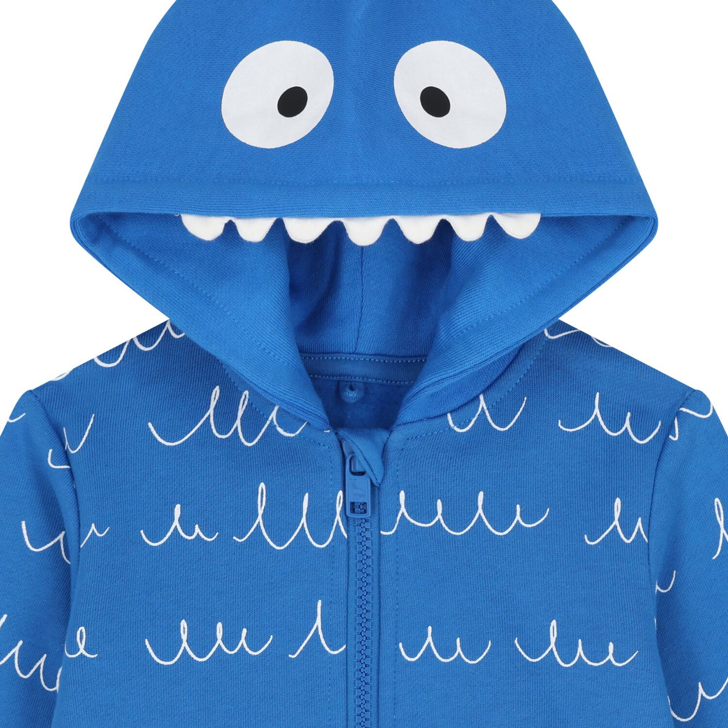 Younger Boys Blue Yeti Hooded Zip Up Top, 1, hi-res