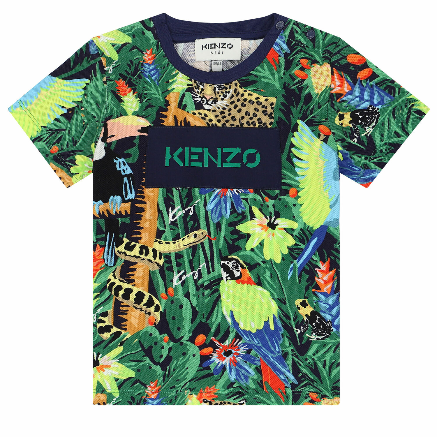 تيشيرت بالشعار باللون الأخضر للأولاد, 1, hi-res