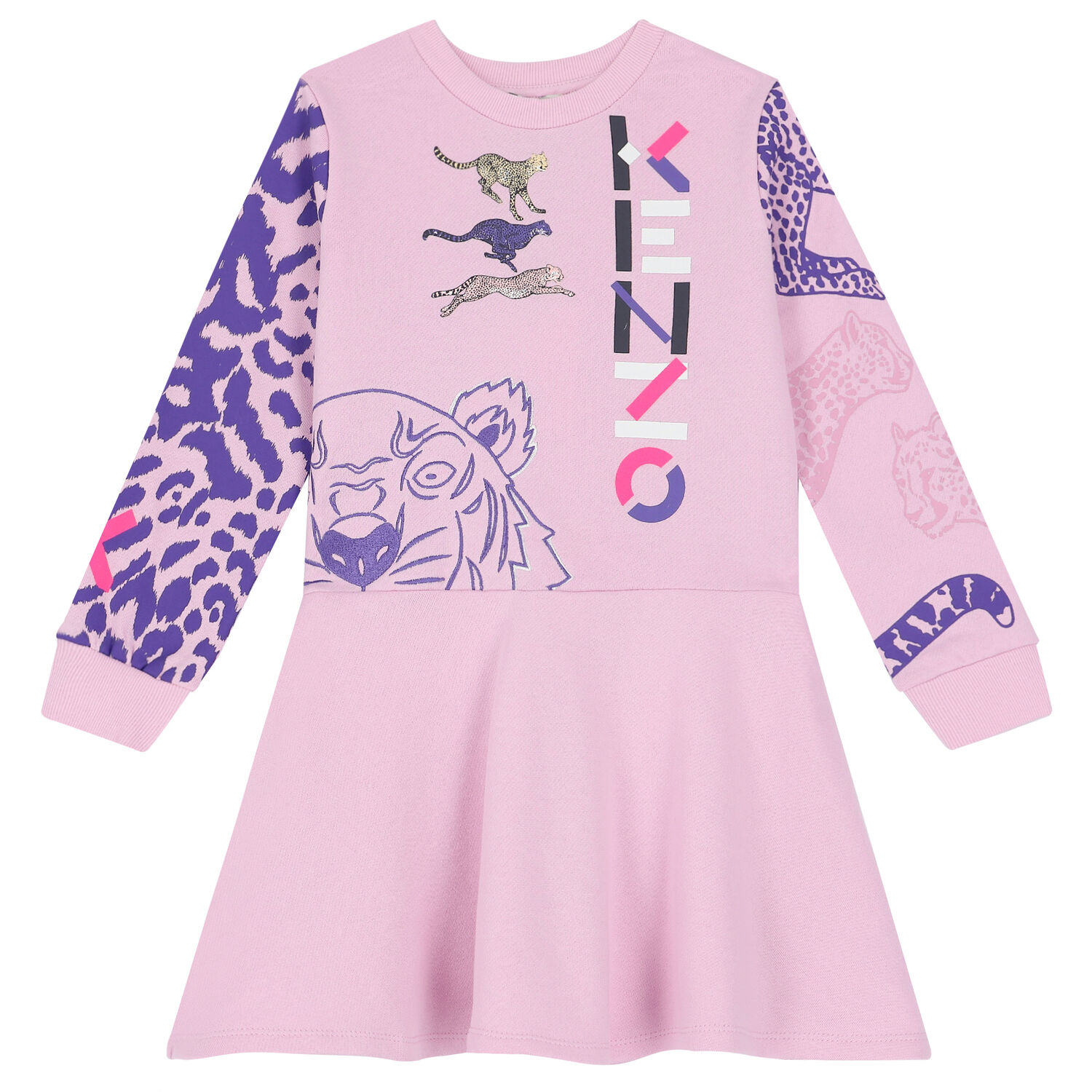 Girls Pink Logo Dress, 1, hi-res