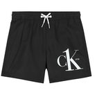 Boys Black Logo Swim Shorts, 2, hi-res