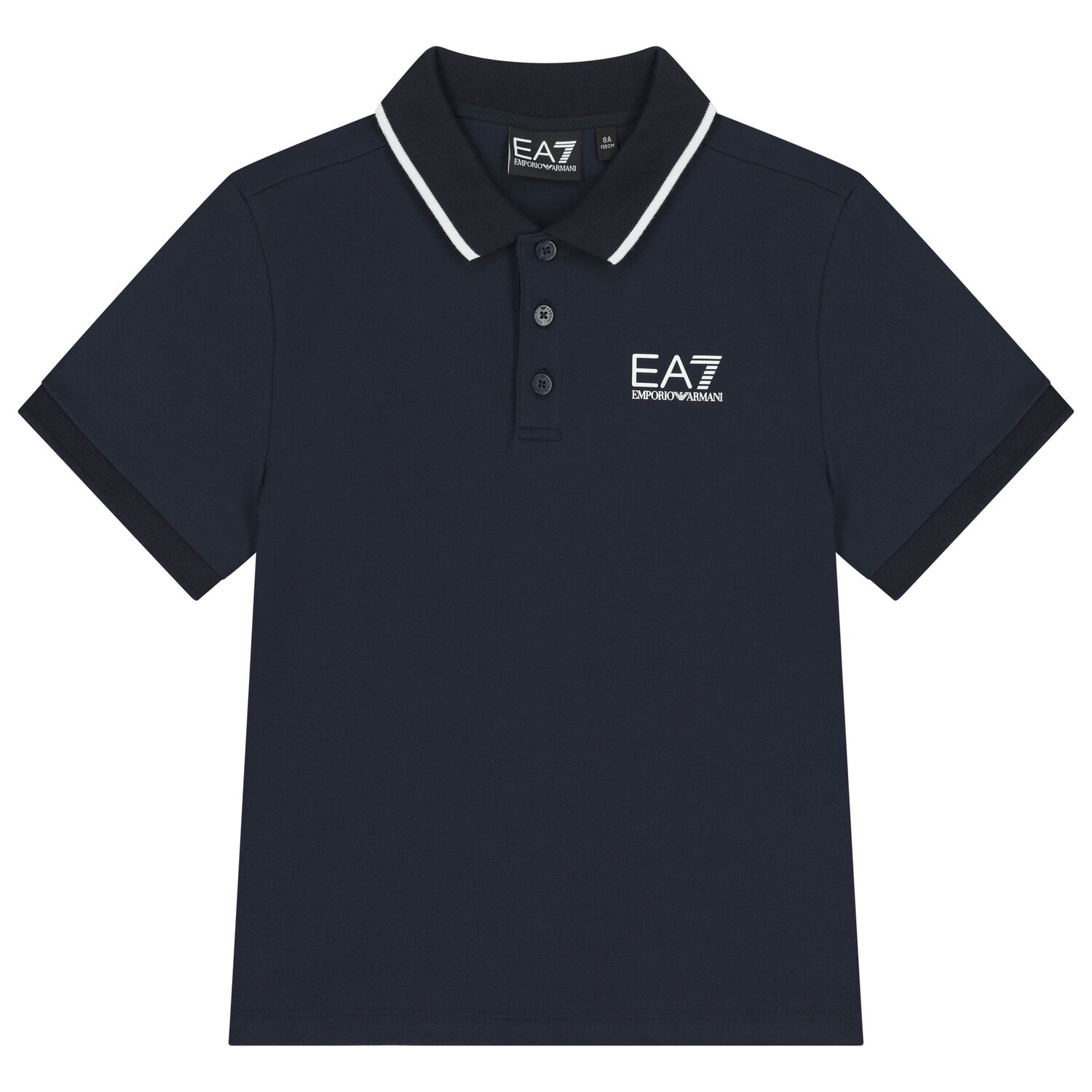 Boys Navy Blue Logo Polo Shirt  , 1, hi-res