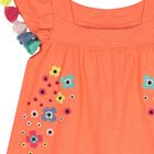 Girls Orange Floral Dress, 1, hi-res