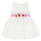 فستان بنات بطبعة الزهور باللون الأبيض, 1, hi-res