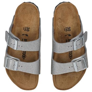 Girls Sparkling Silver Arizona Sandals