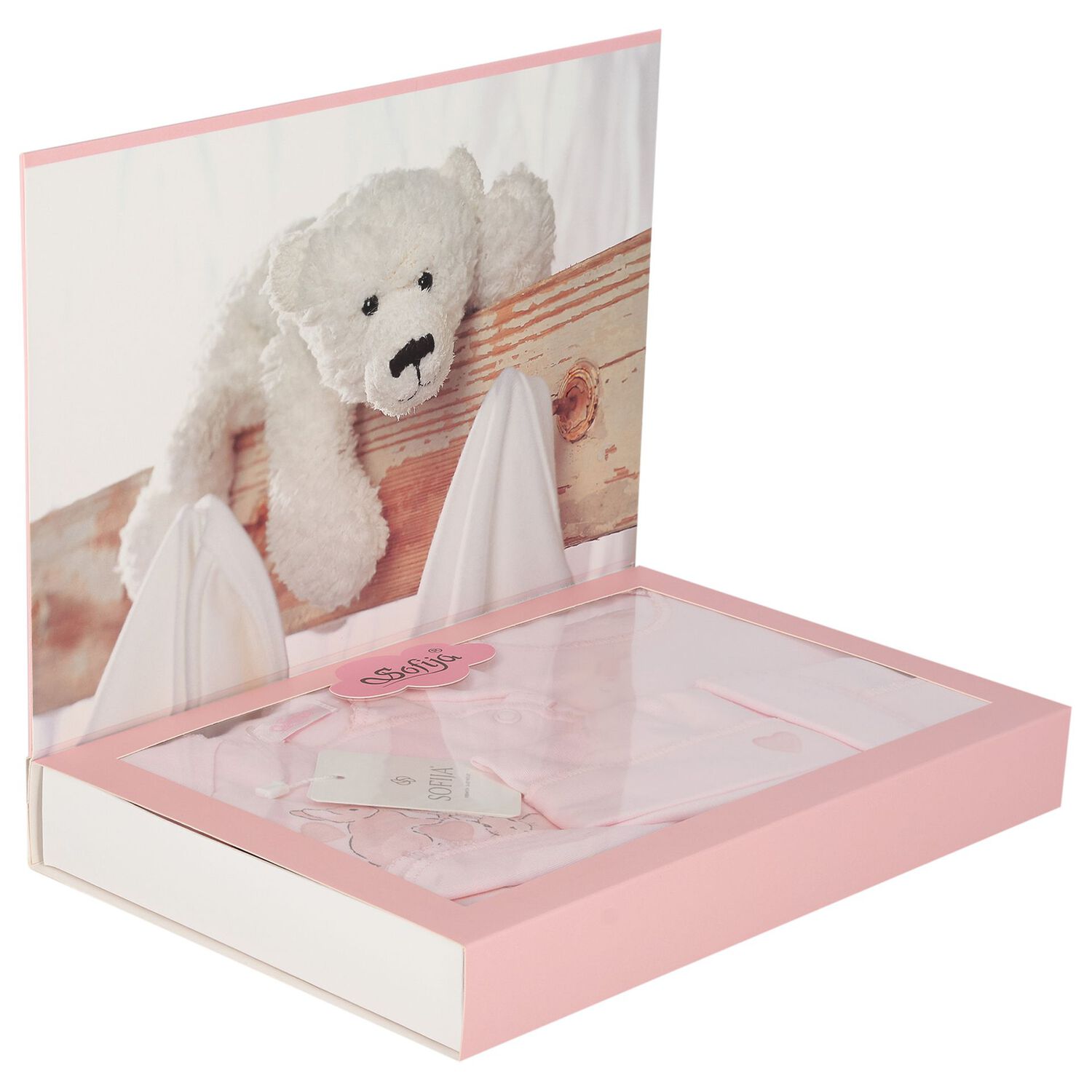 Baby Girls Pink Bunny Babygrow Gift Set, 1, hi-res image number null