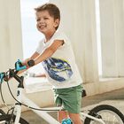 Boys White & Green Shorts Set, 1, hi-res