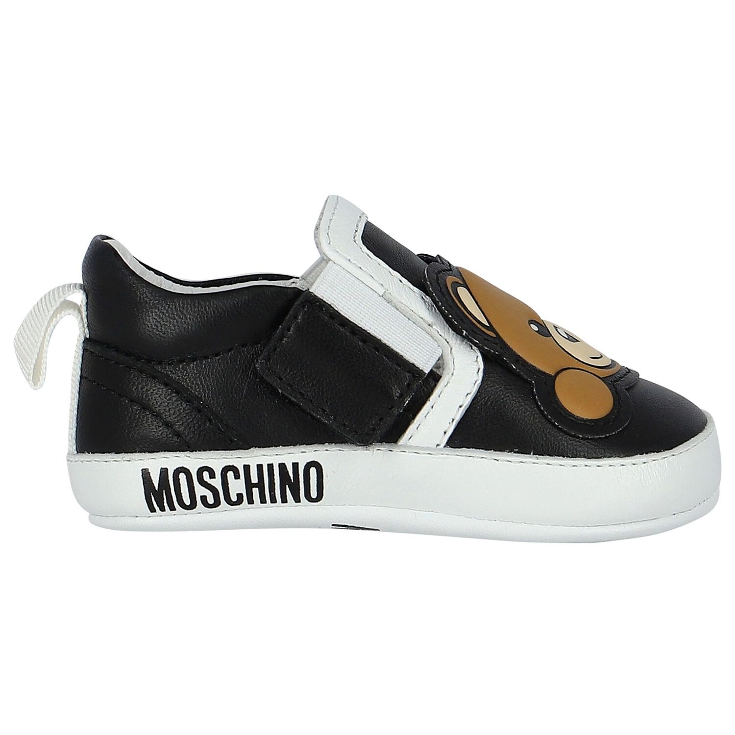 حذاء ما قبل المشى بشعار تيدى باللون الأسود والأبيض, 1, hi-res