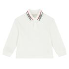 Younger Boys Ivory Logo Polo Shirt, 1, hi-res
