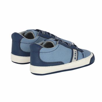 Baby Boys Blue & White Logo Pre Walker Shoes