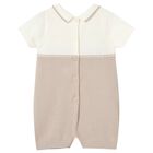 Baby Boys Ivory & Beige Romper, 1, hi-res