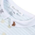 Baby Boys Blue & White Striped Babygrow, 1, hi-res