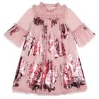 Girls Pink Tulle Floral Kristi Dress, 2, hi-res