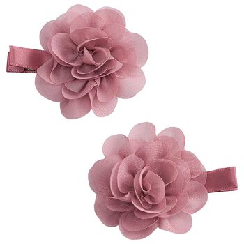 Girls Pink Flower Hairclips ( 2 Pack )