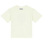 تيشيرت بنات بالشعار باللون العاجى, 1, hi-res