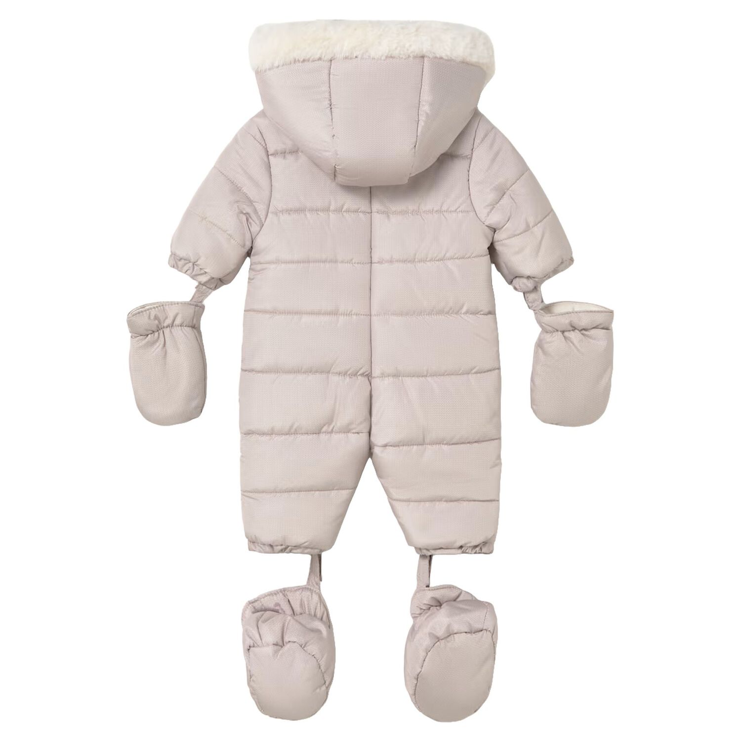 Beige Teddy Bear Baby Snowsuit, 3, hi-res