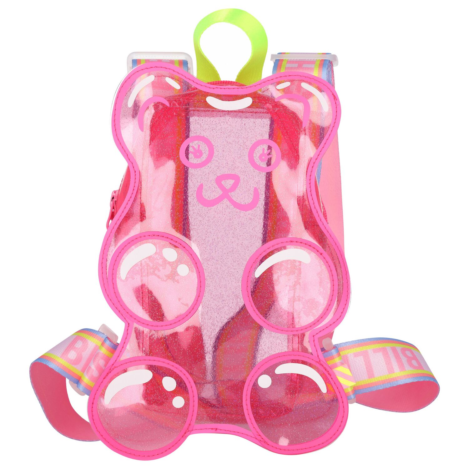 Girls Pink Teddy Bear Transparent Backpack, 1, hi-res image number null