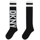 Girls Black & White Logo Socks, 1, hi-res