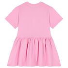 فستان بنات بالشعار باللون الوردي , 1, hi-res