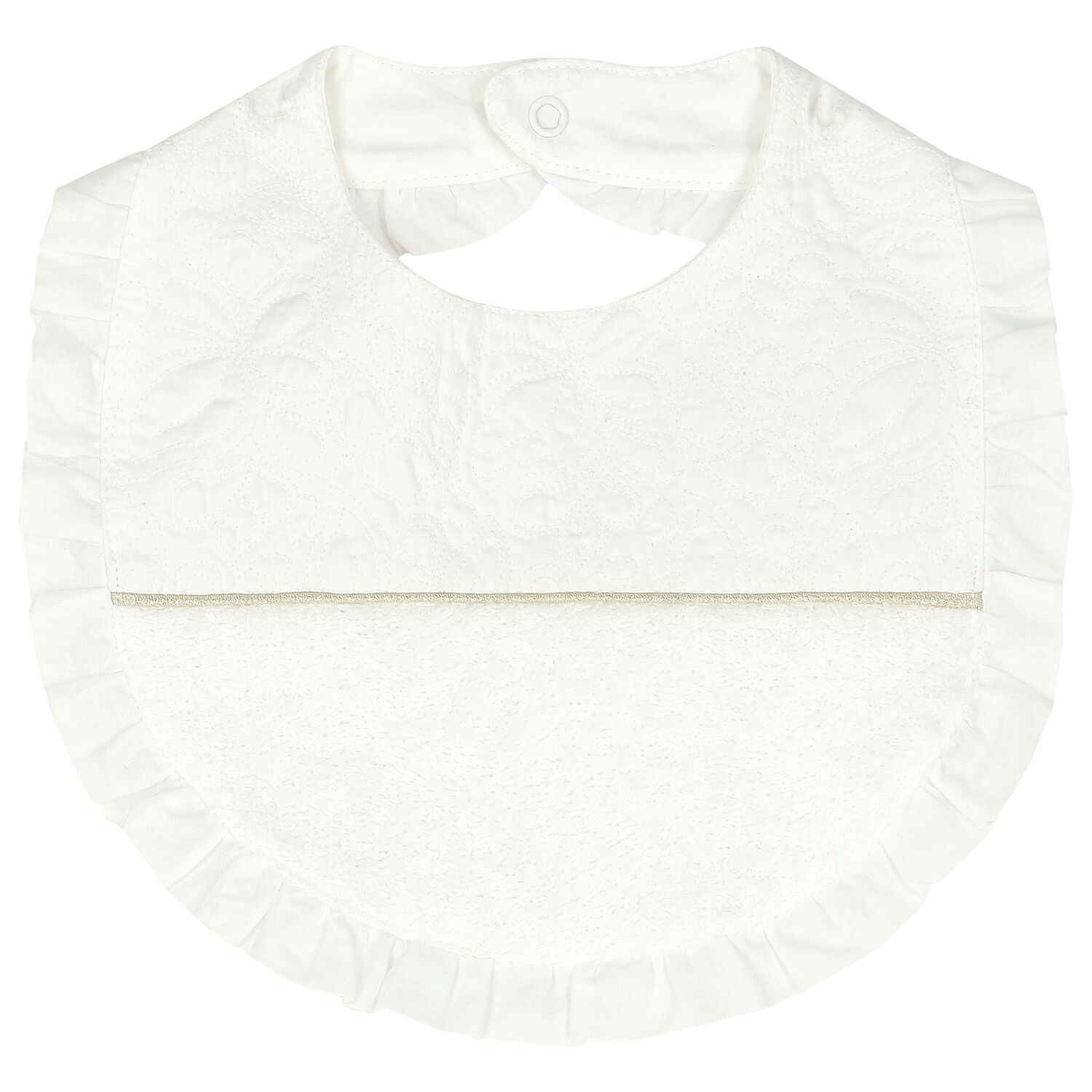 Ivory & White Baby Bib, 1, hi-res