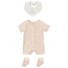 Baby Girls Swan Beige Romper Set, 4, hi-res