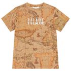 Boys Beige Geo Map T-Shirt, 1, hi-res