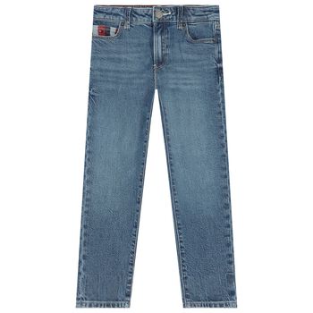 Boys Blue Logo Denim Jeans