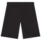 Boys Black Logo Shorts, 1, hi-res