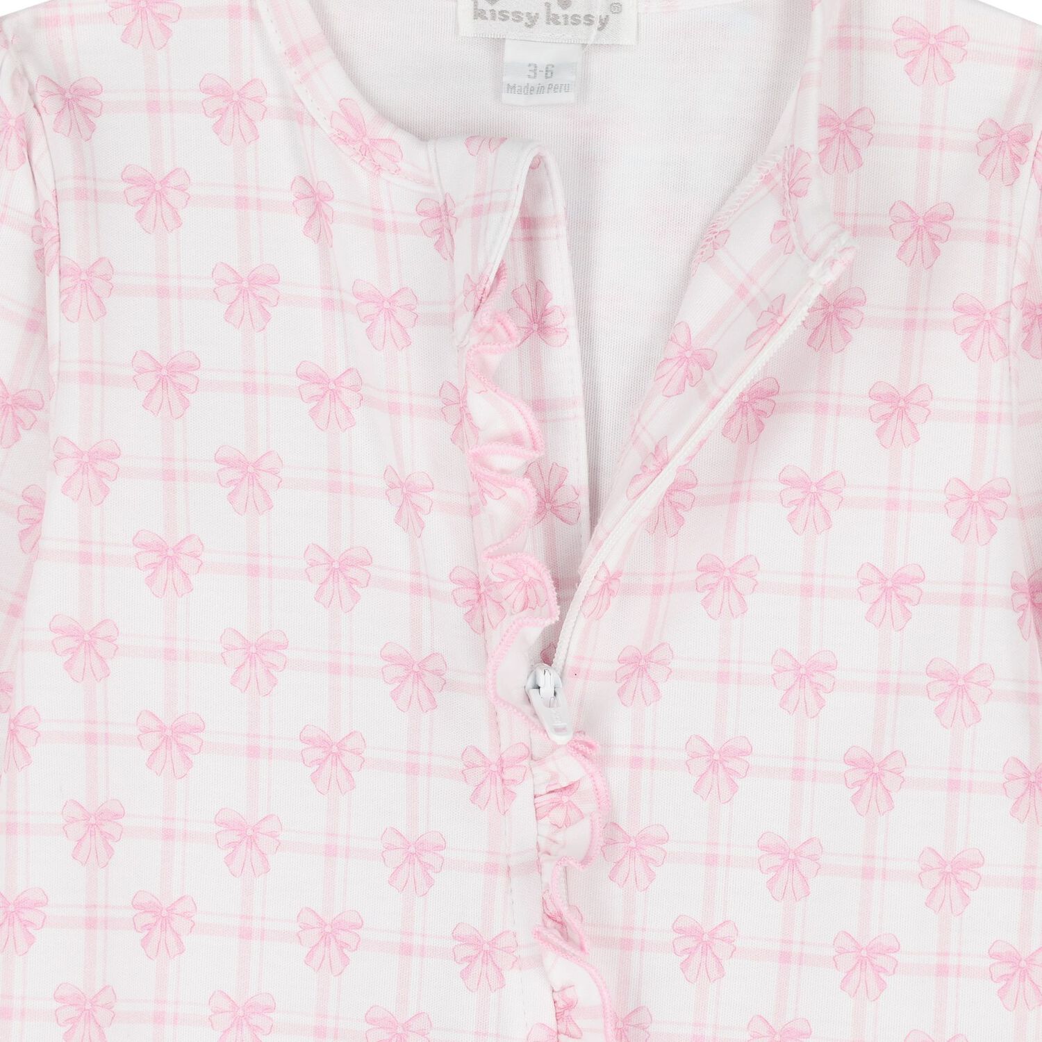 Baby Girls White & Pink Bow Babygrow, 1, hi-res