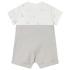 White & Grey Baby Romper, 1, hi-res