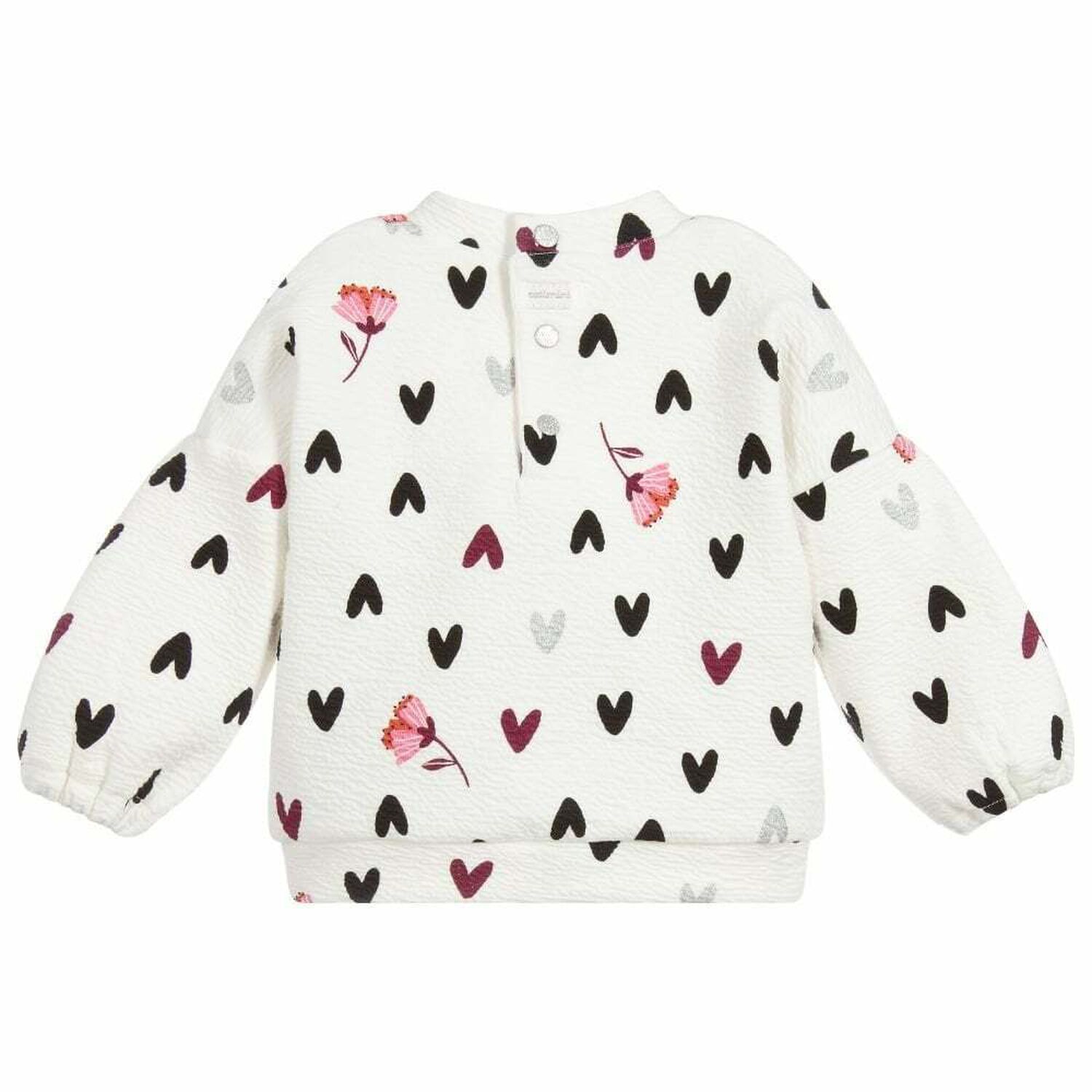 سويت شيرت مطبع باللون الابيض للبنات, 1, hi-res