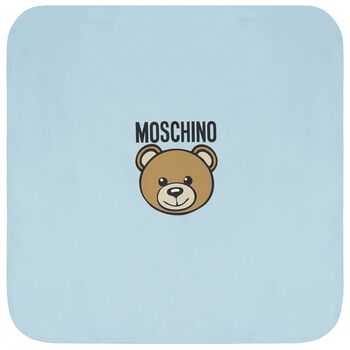 Blue Teddy Bear Logo Baby Blanket