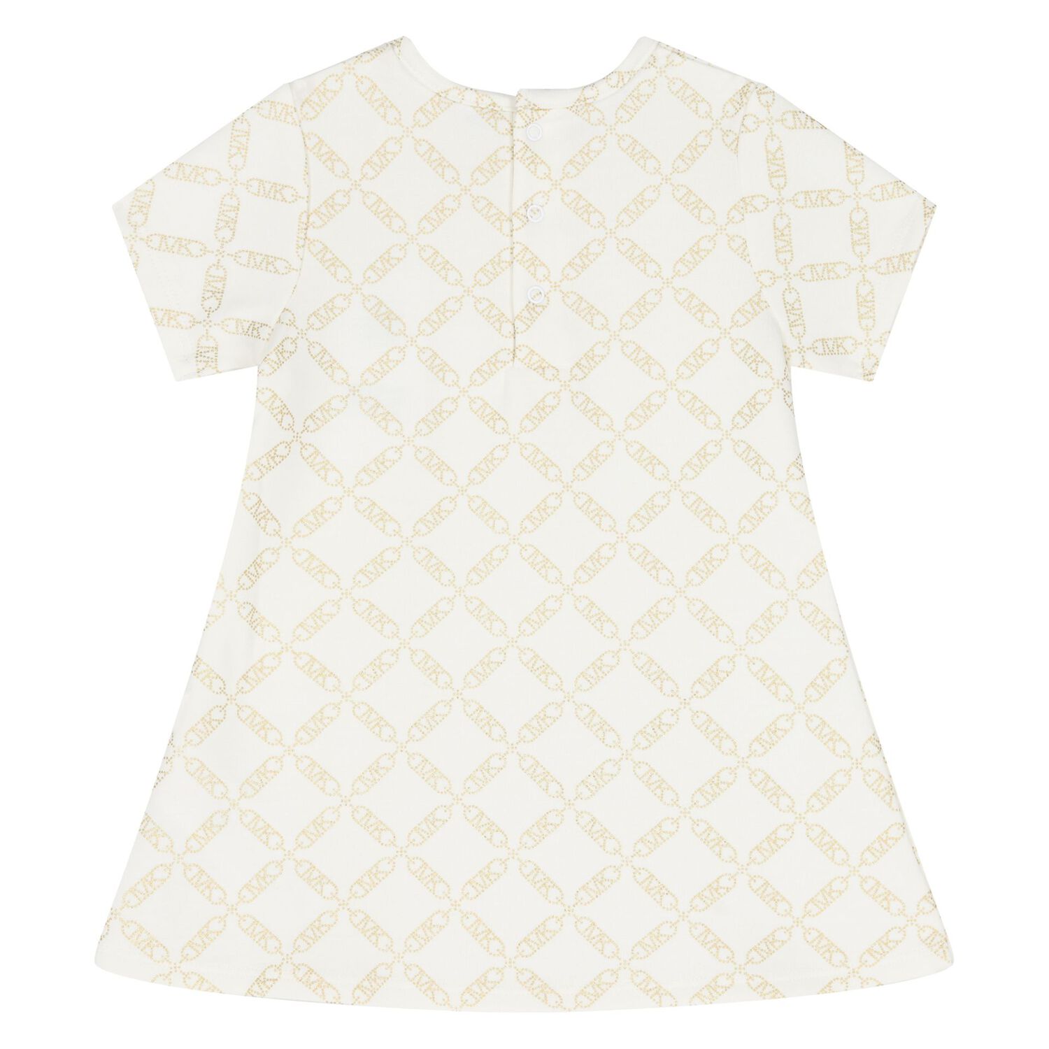 Younger Girls Ivory & Gold Logo Dress, 1, hi-res image number null
