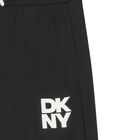 بنطال رياضي أسود بشعار للأولاد, 1, hi-res