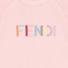 Younger Girls Pink Embroidered Logo Dress, 1, hi-res