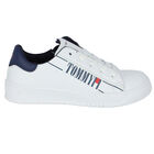 Boys White Logo Trainers, 1, hi-res